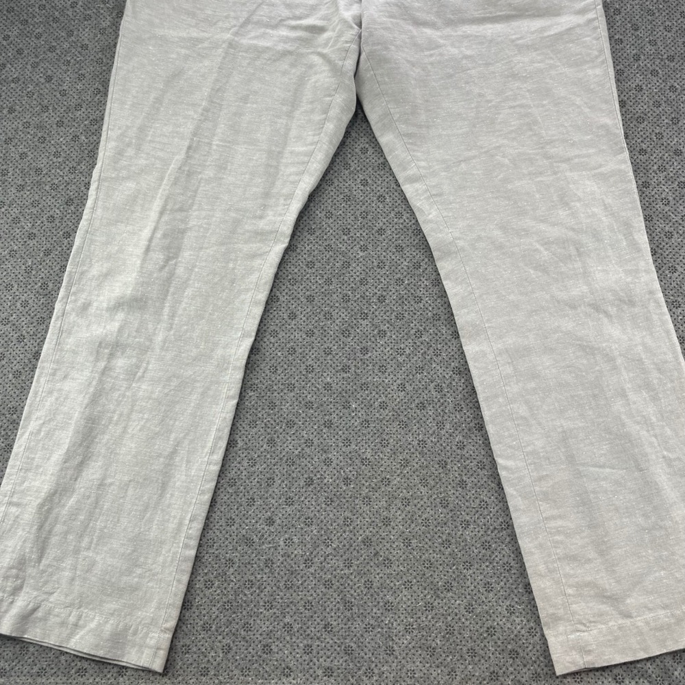 Banana Republic Aiden Chino Pants Mens 36x32 Gray Linen Cotton Slim Straight - Picture 6 of 13